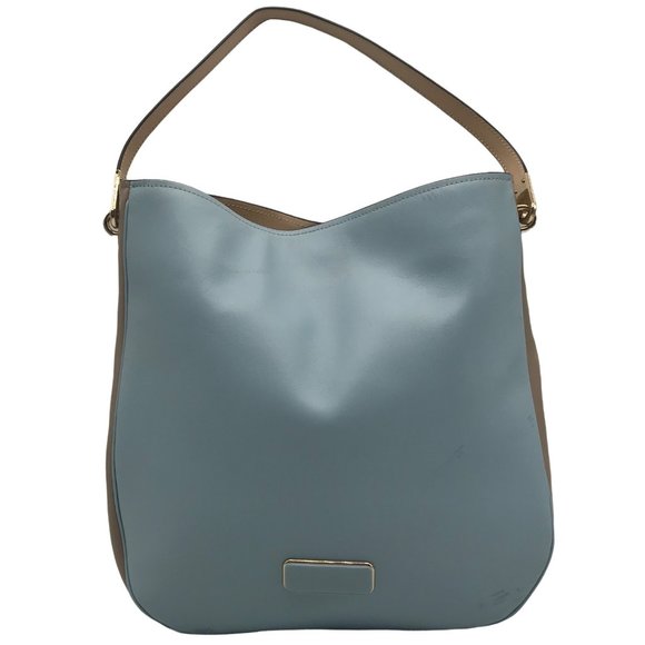 Marc Jacobs Ligero Faded Blue & Beige Colorblock Leather Hobo Bag - Picture 1 of 11